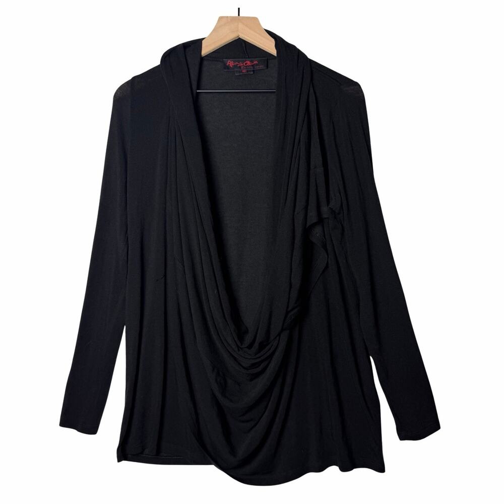 Alice and Olivia by Stacey Sendet Black Tencel Cardigan Sweater Travel Wrap Top